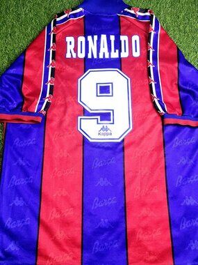 Ronaldo Kappa Barcelona 1996 1997 Home Soccer Jersey Shirt XL